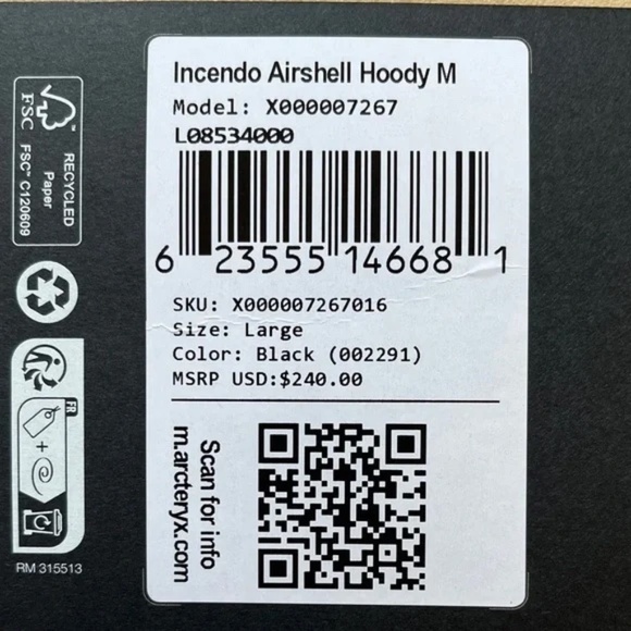 ARC'TERYX INCENDO AIRSHELL HOODY MEN'S - Picture 7 of 8